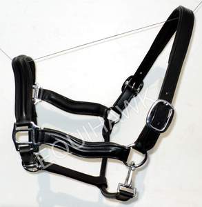 Halter de cheval de style selle anglaise légère en cuir souple avec finition chromée licol de cheval en cuir personnalisé - Product Image 2