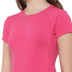 เสื้อยืดผ้าฝ้ายสำหรับผู้หญิงขนาดผู้ใหญ่ผลิตตามสั่ง MOQ ต่ำสำหรับฤดูร้อน - Product Image 5