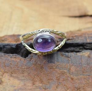 Tendencia 925 plata esterlina amatista piedra preciosa anillo joyería hecha a mano plata estilo bohemio anillo joyería para mujeres regalo para niñas - Product Image 5