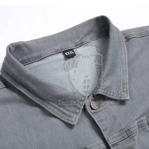 Camicie in <span class=keywords><strong>Jeans</strong></span> <span class=keywords><strong>di</strong></span> Ultima Generazione con Colletto Rialzato, 100% Cotone, Antipiega, Motivo a Quadri Tinto, per Tutte le Stagioni - Product Image 3