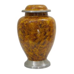 Urnes funéraires en aluminium de haute qualité avec autocollant de fleur et urnes funéraires en métal fini de couleur vert olive pour cendres humaines - Product Image 2