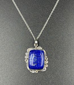 925เคลือบทองแบบอินเดียทำด้วยมือเครื่องประดับชุดจี้เงินแท้เครื่องประดับชุดอัญมณี Lapis Lazuli - Product Image 4