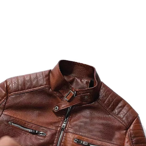 Chaqueta de Cuero para Hombre al por Mayor con Logotipo Personalizado, Chaquetas de Motociclista de Alta Calidad, Chaqueta de Cuero Vacuno Genuino para Hombre - Product Image 6