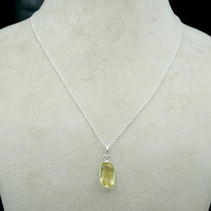 925 plata esterlina elegante cuarzo facetado joyería AAA + CALIDAD genuino limón cuarzo piedra preciosa collares colgantes hechos a mano - Product Image 1