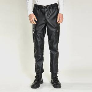 Pantalones casuales de PU para hombre con múltiples bolsillos, pantalones de cuero de motorista de moda, pantalones resistentes a la suciedad a prueba de viento e impermeables, talla - Product Image 5