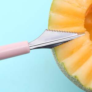 Juego de 2 uds de cuchara de melón de acero inoxidable de doble cara multifunción DIY divertido tallado cuchara de fruta para herramientas de pastel - Product Image 6