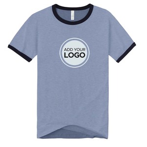 Blanc/Noir Sonnerie T-shirts Bella Toile À Manches Courtes Sonnerie T-shirts Logo Personnalisé Sonnerie T-shirts - Product Image 5