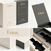 Boîte en carton rigide avec tiroir coulissant sur mesure, avec ruban, réutilisable, faite à la main, diffuseur vide, boîtes de parfum