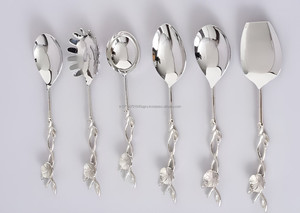 Wholesale Silver Handmade Serving Set Metal Salad <b>Server</b> for Restaurant Hotel Wedding Usage Manufactured by artisans - Product Image 2