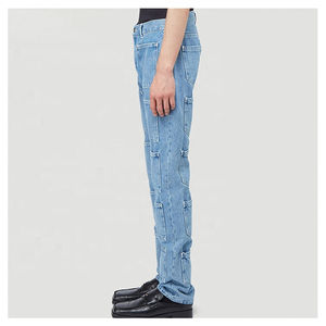 Pantalones Vaqueros Largos Rectos de Mezclilla de Cintura Alta Personalizados para Hombre, con Estampado de Moda, Impermeables, para Exteriores, con Logotipo, Estilo Casual, al por Mayor - Product Image 2