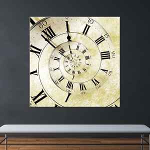 Tableau sur toile imprimé moderne - Design élégant d'une horloge vintage, encadré style galerie - Product Image 1
