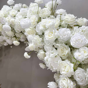 Eventi di nozze bianco fiore arco di seta Runner fiore matrimonio sfondo romantico fiori artificiali decorazione matrimonio - Product Image 3