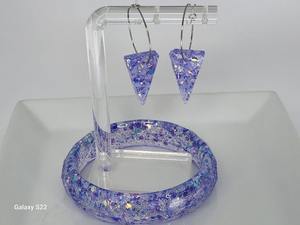 Brazaletes Elegantes Hechos a Mano para Mujer, Colección Diaphanous de Resina Acrílica Transparente, Estilo Ángel, Arte Indio Exótico, Ecológico - Product Image 4