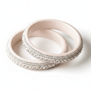 <b>Set</b> of 2 Crystal-Studded Lac <b>Bangles</b> Elegant Crystal Bracelets & <b>Bangles</b> - Product Image 5