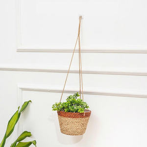 Cesta de almacenamiento de diseño para el hogar con flores hechas a mano, Material de mimbre, precio competitivo, fábrica de Vietnam, jacinto de agua, algas marinas - Product Image 4