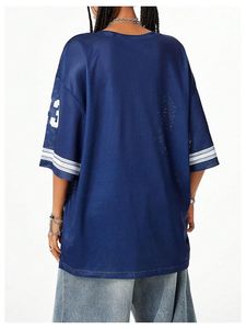 Ropa de baloncesto informal transpirable de malla Retro con cuello en V Unisex, camiseta gráfica de gran tamaño a la moda, camiseta cuadrada con estampado de sublimación Y2K - Product Image 4