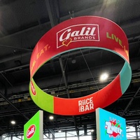 Summer Fancy Food Show 20x20 Design de stand d'exposition avec comptoir incurvé rétroéclairé par LED et panneau suspendu