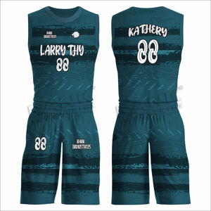 Uniforme de baloncesto de secado rápido con Jersey sin mangas y pantalones cortos perfecto para equipos escolares y de Club - Product Image 1