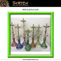 Offre Spéciale – Chicha de Luxe Farida Midi Élégante et Fine, Ensemble Mini Chicha en Laiton avec Accessoires Gravés à la Main en Cuivre/Inox, Design Moderne