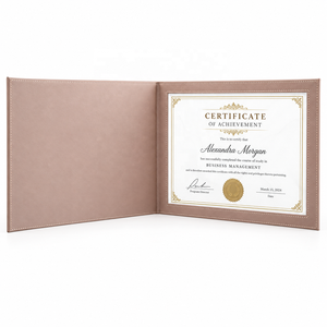 Carpeta de Presentación de Cuero PU, Porta Certificados con Borde Dorado Opaco, Cubierta para Diploma para Logros en Gestión Empresarial - Product Image 1