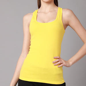 Ropa deportiva 2025, las camisetas sin mangas de talla grande más vendidas para mujer, precio al por mayor, camiseta sin mangas personalizada para mujer, camiseta sin mangas para correr para mujer, Color amarillo - Product Image 1