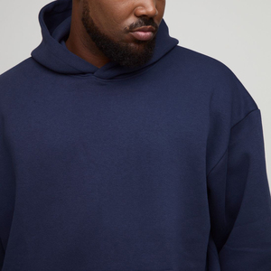 Wholesale 100% Cotton Men's Winter Fleece Oversized <b>Hoodies</b> Custom Embroidered Logo Streetwear Comfortable Hip Hop - Product Image 3