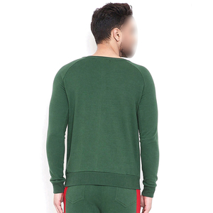 ชุดวอร์มแขนยาวสำหรับผู้ชายชุดกีฬาสีเขียวและสีแดงพิมพ์โลโก้ได้ตามต้องการ - Product Image 3