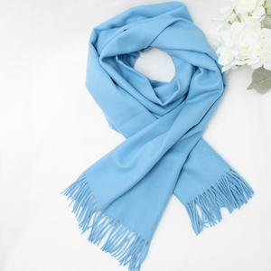 ผ้าคลุมไหล่แคชเมียร์มองโกเลียแท้ 100% สีน้ำเงิน ขนาด 70x200 ซม. แบบเรียบ นุ่ม พรีเมียม อุ่นสบาย ระบายอากาศได้ดี  รับสกรีนโลโก้สำหรับฤดูหนาว - Product Image 2