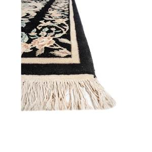 พรมขนสัตว์ถักมือลายดอกไม้สีเทาดำสำหรับห้องนั่งเล่น ทางเดิน พรมทอแบบเรียบทรงสี่เหลี่ยมผืนผ้า พรมปอกระเจา-Pae-5948 - Product Image 4