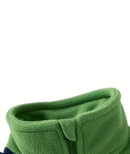 Casual 100% poliéster Polar Fleece Hoodie hombres invierno Regular Fit prendas de vestir exteriores Stand Collar 3D Color sólido bloque estampado cremallera - Product Image 5