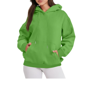 Suéter de Punto de Manga Larga para Mujer, Estilo Informal, Primavera-Otoño, Nuevo, con Capucha, Diseño Simple a Todo Color en la Parte Delantera, Holgado, de BD - Product Image 1