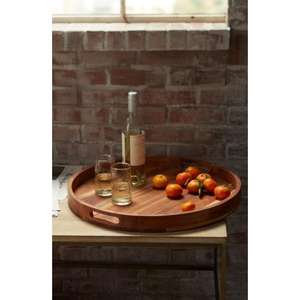 Plateau de service en bois de couleur brun clair pour le café, le thé et les collations, parfait pour le salon, les réceptions et les rassemblements familiaux - Product Image 2