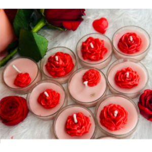 Rose Tea Light <b>Candle</b> Floral Design Decorative <b>Candle</b> for Festivals Valentine day & Home Use for Best Price - Product Image 2