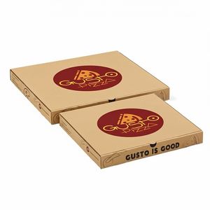 Caja de Pizza de Papel Kraft Ecológica Impresa Personalizada para Marketing de Restaurantes, Apta para Microondas, Dimensiones Personalizables - Product Image 5