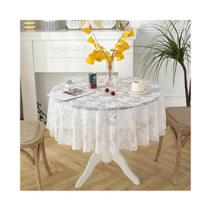 Hermoso mantel bordado floral crema nuevo 52x70 pulgadas tela ligera y cómoda Ideal para todas las estaciones y ocasiones - Product Image 5