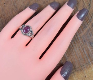 Véritable Tourmaline Rose 8x10mm Monture de Lunette Ovale Argent Sterling 925 Baho Fait à la Main Classique Vintage Eternity Wedding - Product Image 1