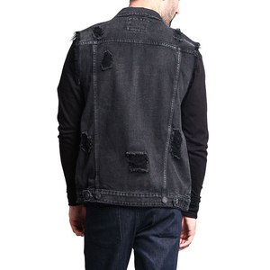 Chaleco Vaquero Desgastado de Alta Calidad para Hombre, Chaqueta Vaquera sin Mangas con Lavado Vintage para Ropa Urbana y Moda Casual - Product Image 2