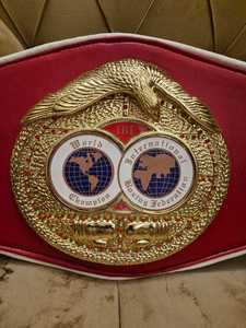 Custom Boxing Championship <b>Belt</b> With <b>Red</b> Leather Strap And Gold Plated Plate - Product Image 5