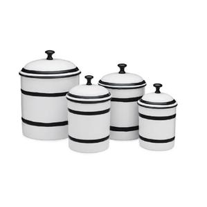 Récipient antirouille durable galvanisé noir et blanc décoratif de bidon de cuisine pour le stockage de sucre de café de thé - Product Image 5