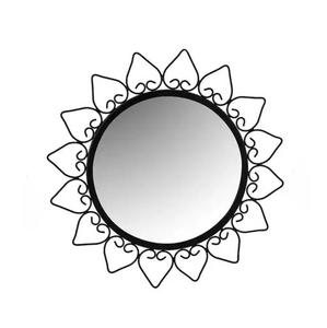 Miroir mural de forme ronde en fil de fer de conception moderne fait à la main noir fini maison salle de bain à usage décoratif dernier numéro - Product Image 1