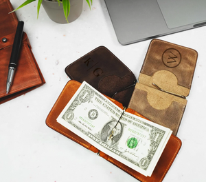 Cartera con Clip para Billetes de Cuero Genuino para Hombre, Cartera Delgada Personalizada - Product Image 3