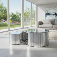 Table basse moderne en métal argenté convertible, écologique et luxueuse, réglable en hauteur, petite taille, meubles de salon M.R.