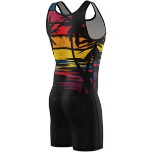 Combinaison de lutte professionnelle en polyester extensible durable à 100 %, impression par sublimation, protection UV, prix bas - Product Image 3