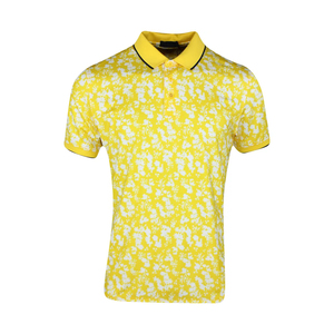 Camiseta Polo de Manga Corta con Estampado Floral Amarillo para Hombre, Diseño Transpirable de Algodón Oxford, Corte Regular, Estilo Casual, Nueva Moda OEM - Product Image 1