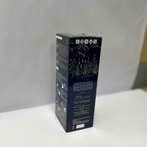 กล่องกระดาษสีน้ำเงินเข้มปั๊มฟอยล์ทองหรูหราสำหรับผลิตภัณฑ์ดูแลส่วนบุคคลจากสมุนไพร ผู้ผลิตบรรจุภัณฑ์เปล่า - Product Image 1