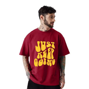 High Quality 100% Cotton <b>Men's</b> Oversized T-Shirt Lightweight Plain Knitted Loose Fit - Product Image 3