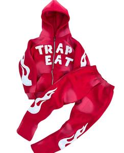 Chándal con parche y cremallera de algodón Vintage de alta calidad para hombre, personalizable, desteñido al sol, desgastado, lavado ácido, impreso, fabricante directo - Product Image 1