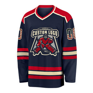 Maillot de hockey sur glace pour hommes, personnalisé, respirant, de haute qualité, fabriqué à la main, en maille polyester, pour joueurs professionnels - Product Image 1