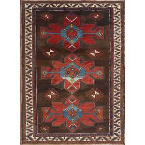 พรมขนสัตว์ถักมือสีเบจน้ำตาลลายเรขาคณิต Kiaan สำหรับห้องนั่งเล่น รุ่น Paem-557 ขนาดใหญ่ เหมาะสำหรับตกแต่งทางเดิน - Product Image 1