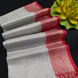 Fête de matériel modal de saree de coton de tissu de frontière indienne méridionale traditionnelle pour des saisons d'hiver et d'été - Product Image 1